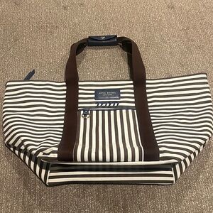 Henri Bendel centennial stripe xl canvas tote